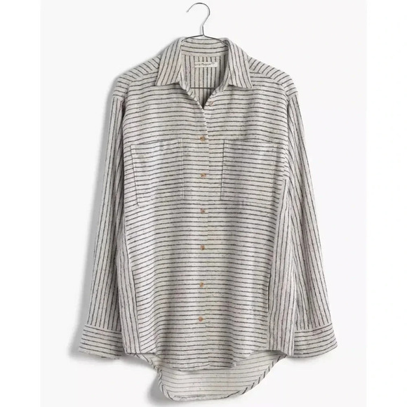 Madewell Stripe Flannel Sunday Shirt Size Small - Picture 11 of 12